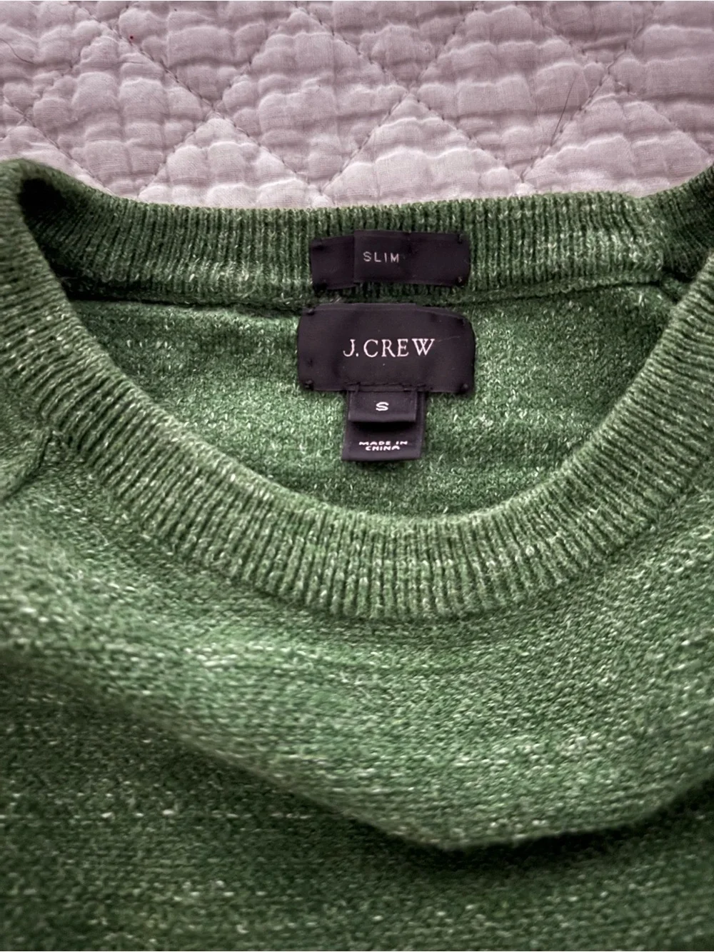 J. Crew Men's Slim Forest Green Crewneck Sweater